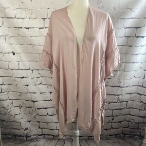 Melrose and Market Shawl Cardigan Womens One Size Light Pink Lightweight Viscose